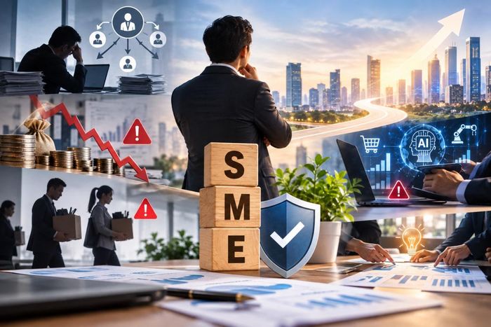 Những rủi ro tiềm ẩn của doanh nghiệp SME phụ thuộc vào người lãnh đạo, áp lực dòng tiền, biến động nhân sự và thay đổi công nghệ...