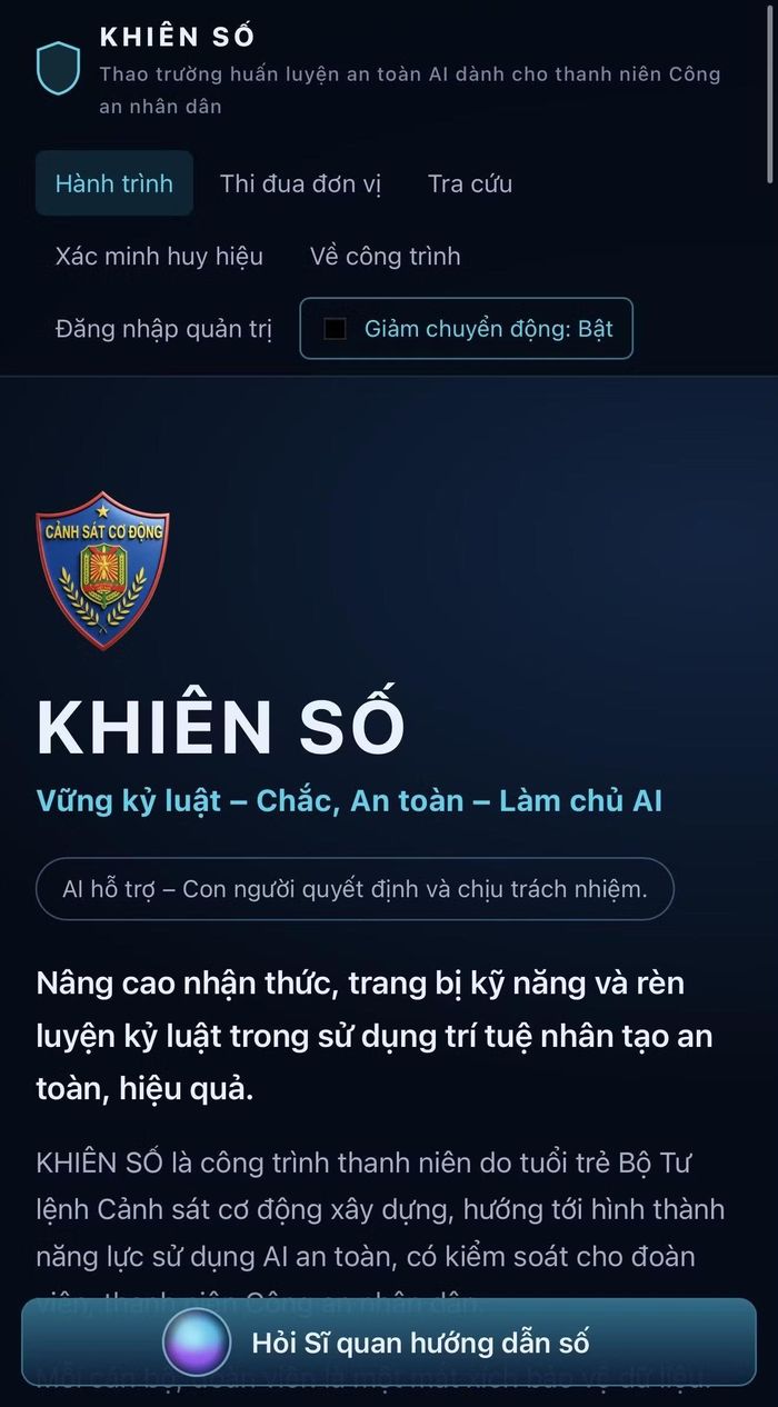 "Khiên số" giao diện trên điện thoại.