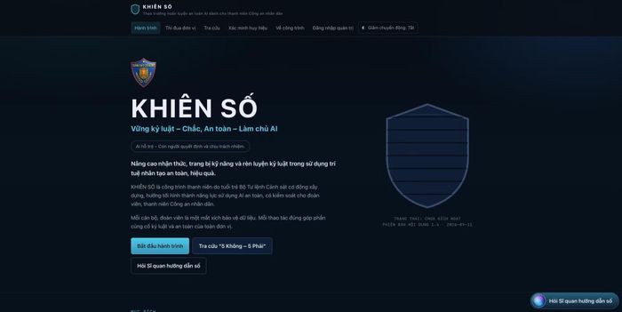 "Khiên số" giao diện máy tính.