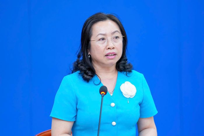 Phó Chủ tịch Tổng LĐLĐ Việt Nam Thái Thu Xương phát biểu tại Hội nghị. Ảnh: CĐ