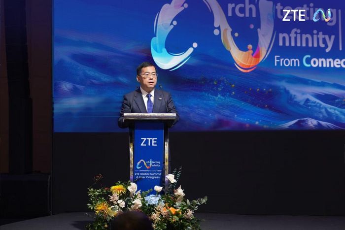 Ông Xie Junshi, Phó Tổng giám đốc điều hành kiêm Giám đốc vận hành ZTE, phát biểu chính tại Hội nghị Thượng đỉnh Toàn cầu ZTE lần thứ 15 ở Kuala Lumpur (Malaysia). Ảnh ZTE