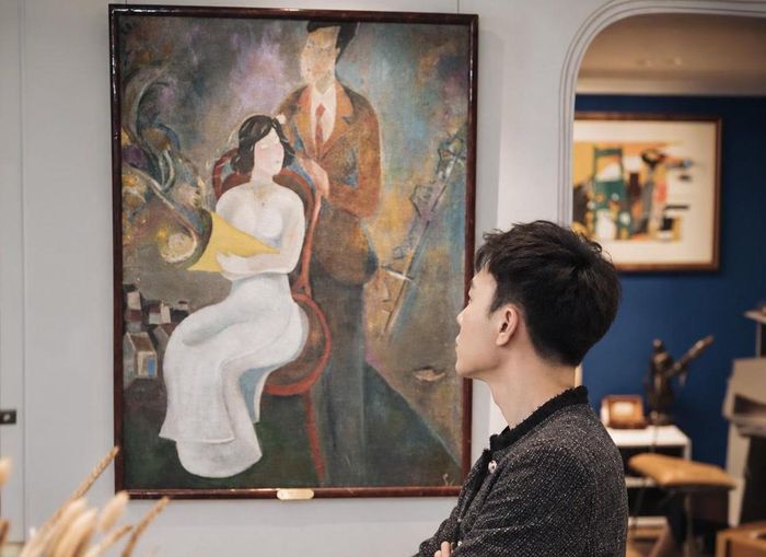 Tác phẩm “Đám cưới” của họa sĩ, nhà phê bình Nguyễn Quân.