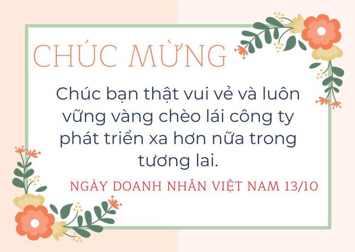 Lời chúc ngày 13/10 tặng bạn bè là doanh nhân.