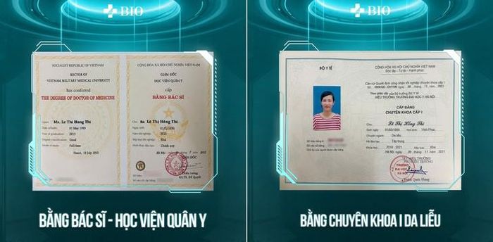 Giới thiệu là chuyên gia da liễu hàng đầu, nhưng hình ảnh đăng trên các trang Facebook thể hiện, bác sĩ Lê Thị Hồng Thi xếp loại "khá".