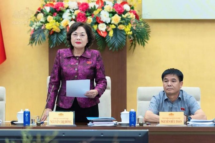 Phó Chủ tịch Quốc hội Nguyễn Thị Hồng phát biểu chỉ đạo tại phiên họp. Ảnh: Media Quốc hội