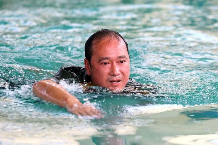 Trung tá Chu Anh Tuấn - Phó trưởng Công an phường Hà Đông cũng trực tiếp tham gia buổi tập huấn