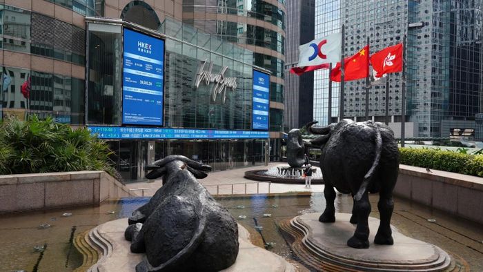 Trụ sở Sở Giao dịch Chứng khoán Hong Kong (HKEX). Ảnh: Tân Hoa Xã.