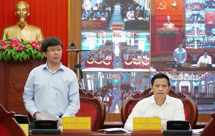 Chủ tịch UBND tỉnh Quảng Trị Bùi Hoàng Phương phát biểu tại hội nghị