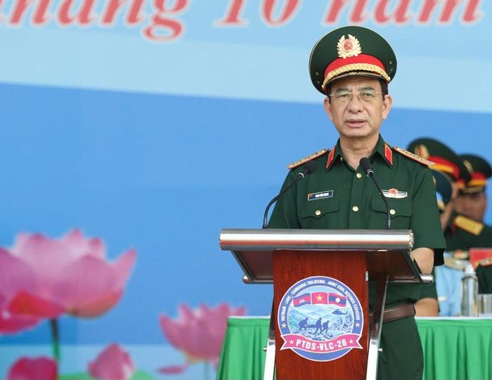Đại tướng Phan Văn Giang, Ủy viên Bộ Chính trị, Phó Thủ tướng Chính phủ phát biểu chỉ đạo và khai mạc Diễn tập