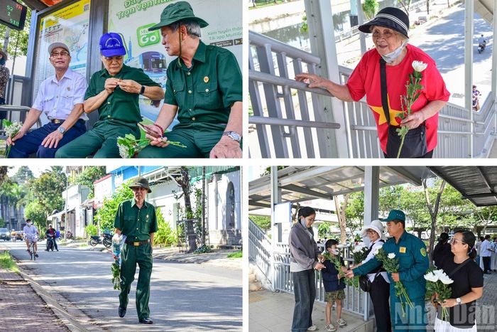 Ngay từ 6 giờ, nhiều người dân đã có mặt để chờ đón đoàn xe đưa hài cốt các liệt sĩ về nơi an nghỉ cuối cùng.