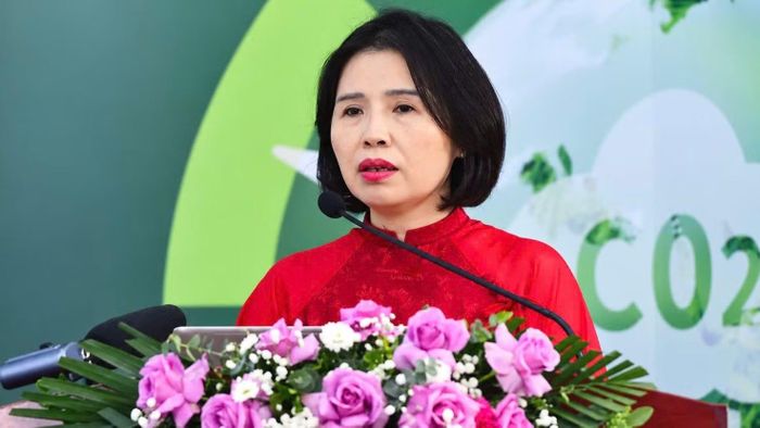 Tiến sĩ Nguyễn Thị Thu Hà, Giám đốc Trường Đào tạo cán bộ kiêm Phó Trưởng ban Chỉ đạo ESG Agribank. (Ảnh: HỒNG DUNG)