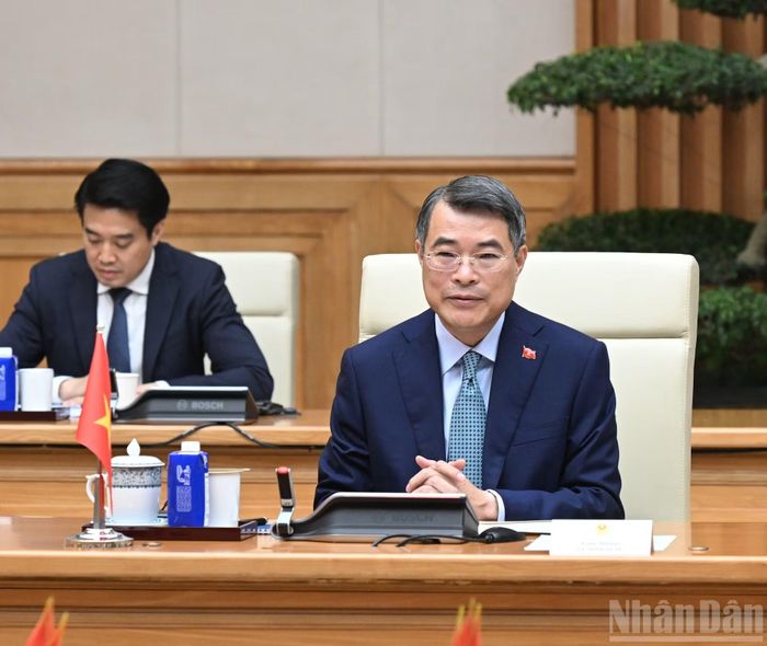 Thủ tướng Lê Minh Hưng phát biểu tại cuộc tiếp.
