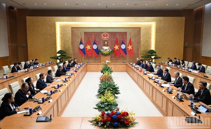Quang cảnh cuộc tiếp tại Trụ sở Chính phủ.