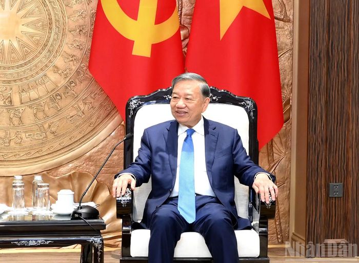 Tổng Bí thư, Chủ tịch nước Tô Lâm phát biểu tại cuộc tiếp.