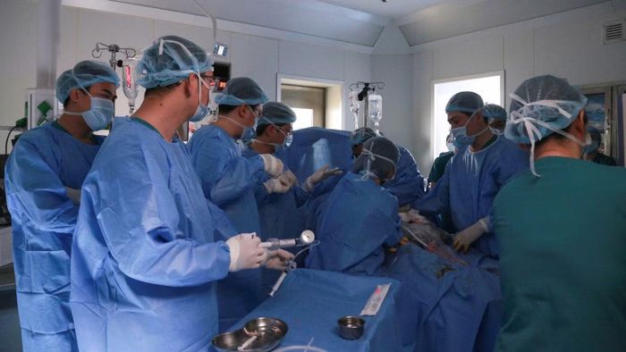Dù gặp nhiều trở ngại nhưng ca can thiệp thông tim bào thai lần thứ 17 đã thành công. (Ảnh: CTV)