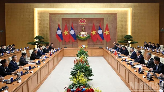  Quang cảnh buổi tiếp. (Ảnh: TRẦN HẢI) 