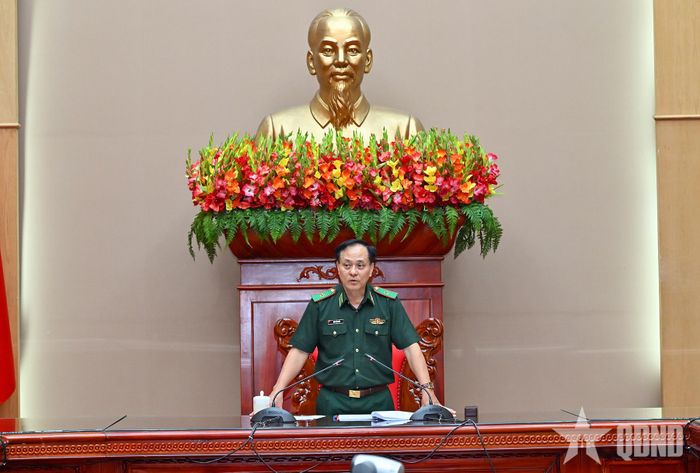  Thiếu tướng Bùi Thế Tuyên, Cục trưởng Cục Trinh sát, Bộ đội Biên phòng rút kinh nghiệm đấu tranh chuyên án. 