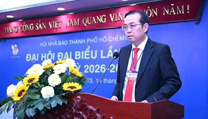  Đồng chí Lê Văn Minh, Thành ủy viên, Tổng Giám đốc Cơ quan Báo và Phát thanh, Truyền hình TPHCM được bầu làm Chủ tịch Hội Nhà báo TPHCM nhiệm kỳ 2026-2031. Ảnh: VĂN MINH 