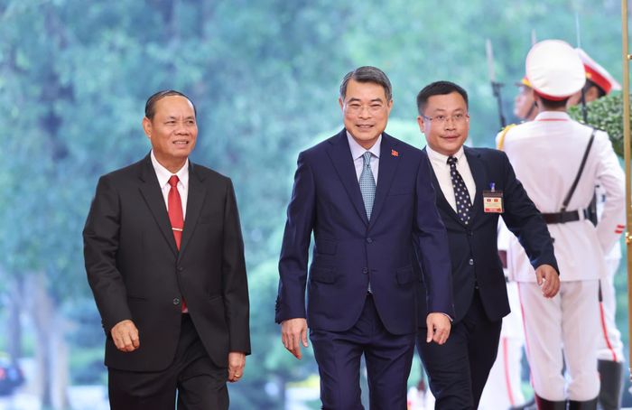  Thủ tướng Lê Minh Hưng tiếp Thường trực Ban Bí thư Trung ương Đảng Nhân dân Cách mạng Lào Vilay Lakhamfong. Ảnh: QUANG PHÚC 