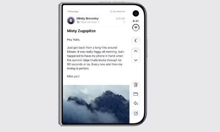 Bên cạnh đó, iPhone Duo là mẫu iPhone đầu tiên hỗ trợ đa nhiệm thực thụ với chế độ Split View, cho phép mở song song hai ứng dụng, kéo thả nội dung giữa các cửa sổ và thậm chí sử dụng hai phiên bản của cùng một ứng dụng để nâng cao hiệu suất làm việc di động.(Ảnh: Apple)