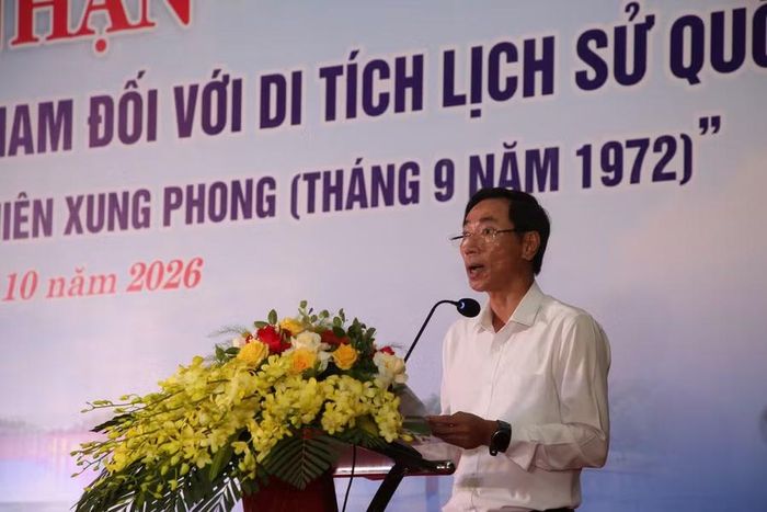 Ông Lê Minh Tuấn, Giám đốc Sở Văn hóa, Thể thao và Du lịch Quảng Trị nhấn mạnh sự hy sinh anh dũng của các liệt sĩ TNXP.
