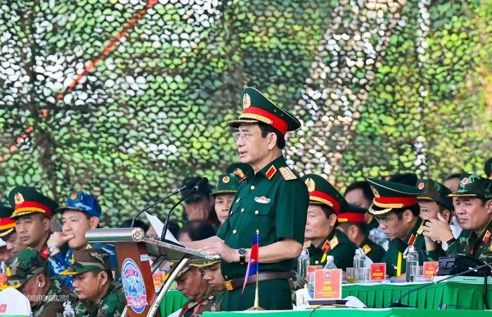Đại tướng Phan Văn Giang phát biểu chỉ đạo và khai mạc Diễn tập chung về phòng thủ dân sự giữa Quân đội ba nước Việt Nam - Lào - Campuchia năm 2026.