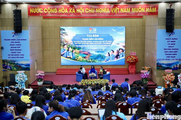 Toàn cảnh diễn đàn Kỷ niệm 70 năm Ngày truyền thống Hội LHTN Việt Nam.