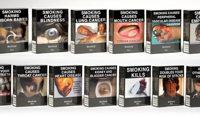 Dự thảo đề xuất mở rộng diện tích in cảnh báo sức khỏe lên ít nhất 85% mặt trước và sau bao bì thuốc lá, đồng thời tích hợp số điện thoại tổng đài hỗ trợ cai nghiện.