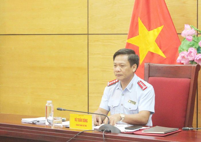 Đồng chí Võ Tuấn Dũng - Chánh Thanh tra tỉnh chủ trì tại điểm cầu UBND tỉnh Nghệ An. Ảnh: Xuân Hướng