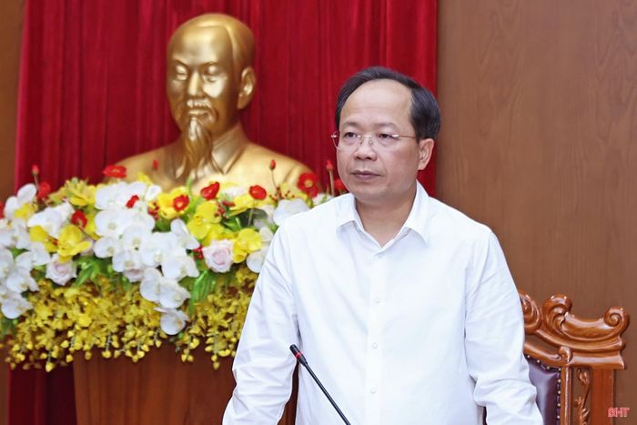 Đồng chí Nguyễn Duy Lâm - Ủy viên Trung ương Đảng, Bí thư Tỉnh ủy, Trưởng đoàn ĐBQH tỉnh kết luận cuộc họp.