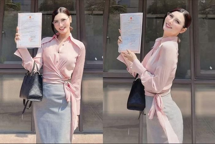 Khoảnh khắc nhận giấy khai sinh mới với tên gọi An Nhiên là kỷ niệm khiến người mẫu xúc động nhất sau hơn một năm hoàn tất thủ tục pháp lý. (Ảnh: NVCC)