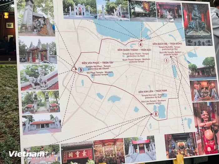 Hành trình khám phá di sản độc đáo của phố cổ Hà Nội trong bản đồ giới thiệu hành trình trải nghiệm của Dự án hồi tháng 12/2025. (Ảnh: Mai Mai/Vietnam+)