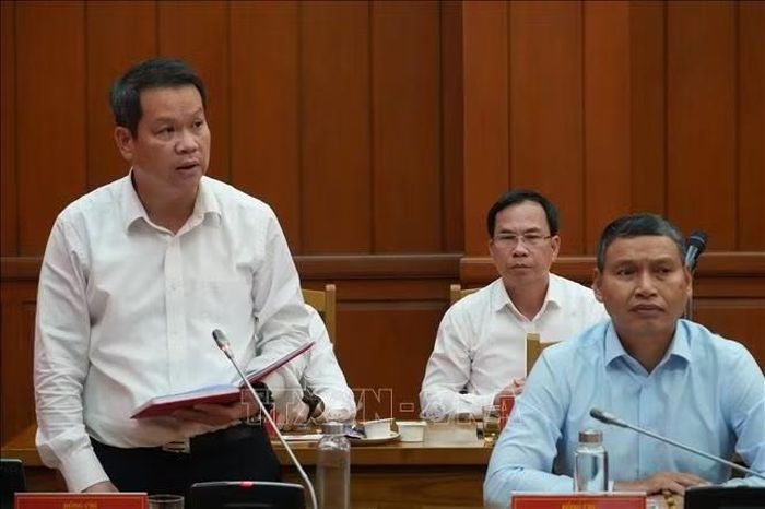 Chủ tịch UBND thành phố Đà Nẵng Nguyễn Mạnh Hùng phát biểu tại buổi làm việc.