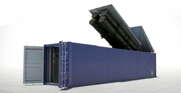 Toàn bộ hệ thống Badger Mk1 được giấu kín trong container, thuận tiện cho cơ động và ngụy trang. Ảnh: Navylookout.