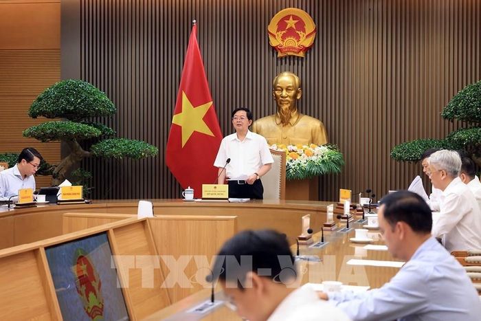 Phó Thủ tướng Hồ Quốc Dũng chủ trì cuộc họp phát triển hệ sinh thái đổi mới sáng tạo quốc gia. Ảnh: Tuấn Anh - TTXVN