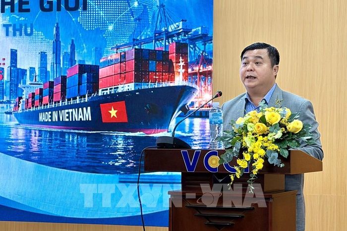 Ông Nguyễn Đoàn Thông, Trưởng phòng Hội viên Đào tạo VCCI - HCM, phát biểu tại hội thảo. Ảnh: Mỹ Phương – TTXVN