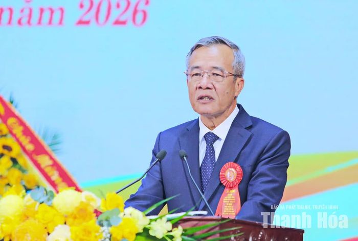 Bí thư Tỉnh ủy Lê Đức Thái phát biểu tại lễ kỷ niệm.