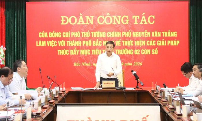  Phó Thủ tướng Chính phủ Nguyễn Văn Thắng phát biểu kết luận buổi làm việc. 