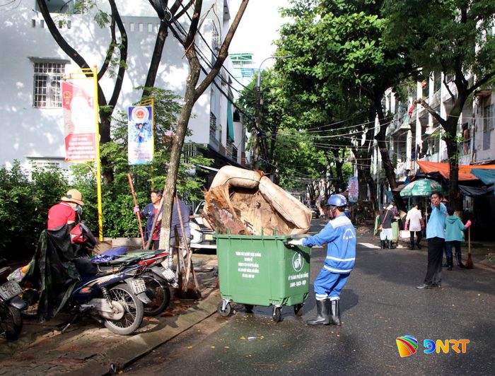 Thu gom rác thải sinh hoạt tại phường Hải Châu. Ảnh: TRỌNG HUY