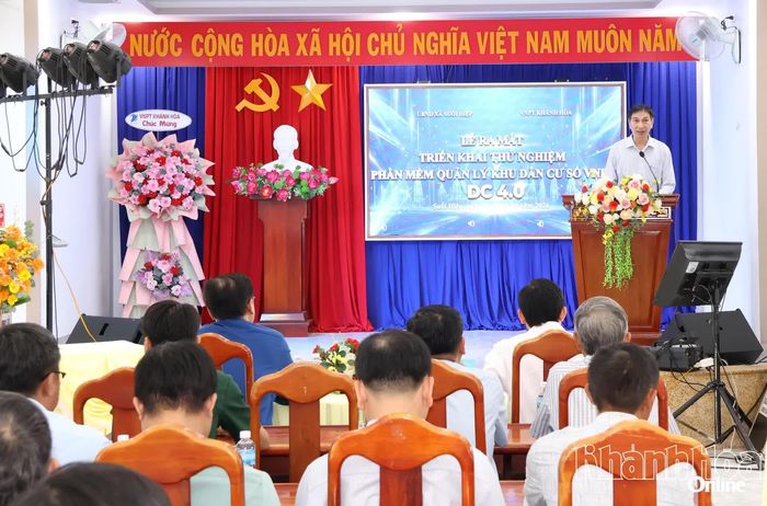 Lãnh đạo VNPT Khánh Hòa phát biểu tại chương trình.