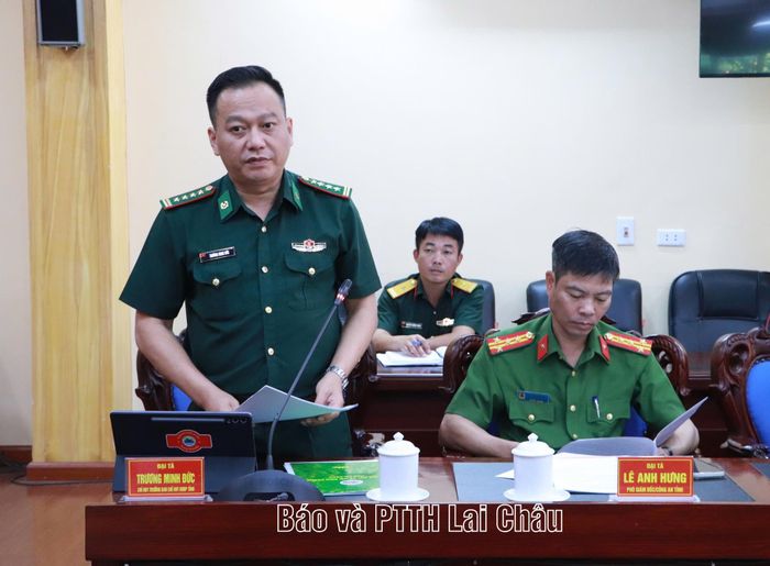 Lãnh đạo Ban Chỉ huy BĐBP tỉnh phát biểu tại hội nghị.