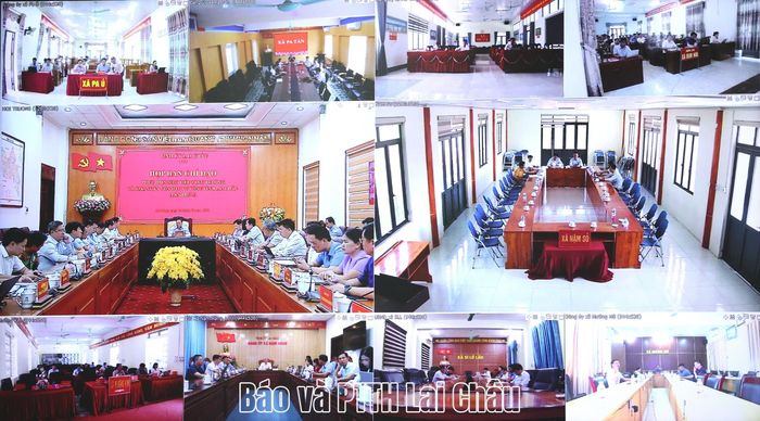 Phiên họp được kết nối trực tuyến từ tỉnh đến các xã, phường.