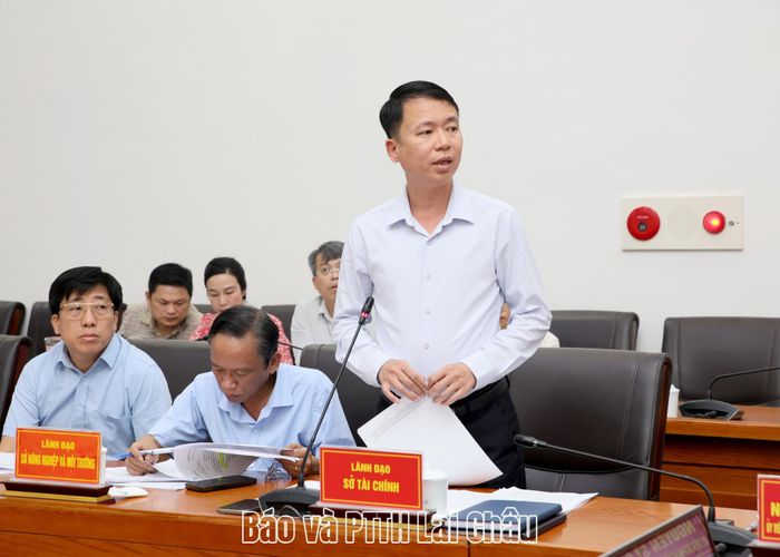 Lãnh đạo Sở Tài chính báo cáo tình hình thực hiện mục tiêu tăng trưởng kinh tế và giải ngân vốn đầu tư công trên địa bàn tỉnh 9 tháng, nhiệm vụ trọng tâm 3 tháng cuối năm 2026.