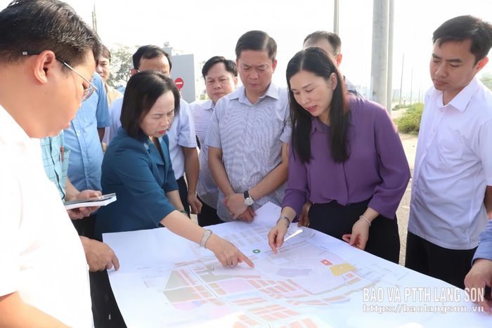 Đồng chí Phó Bí thư Tỉnh ủy, Chủ tịch HĐND tỉnh cùng các đồng chí lãnh đạo tỉnh, lãnh đạo các sở, ban, ngành, địa phương khảo sát tại vị trí thuộc phường Tam Thanh