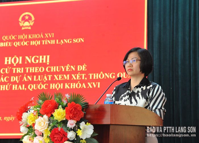Lãnh đạo Báo và Phát thanh, Truyền hình Lạng Sơn phát biểu tại hội nghị tiếp xúc cử tri