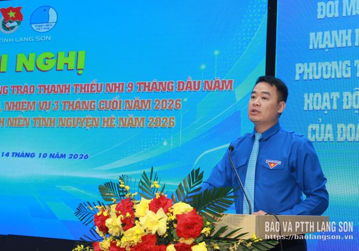Lãnh đạo Tỉnh đoàn phát biểu tại hội nghị