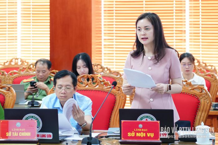 Lãnh đạo Sở Nội vụ phát biểu tại cuộc họp