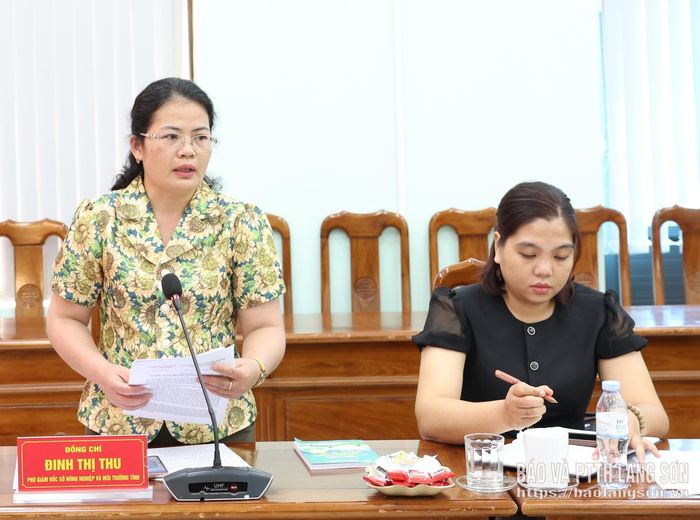 Lãnh đạo Sở Nông nghiệp và Môi trường phát biểu tại buổi kiểm tra