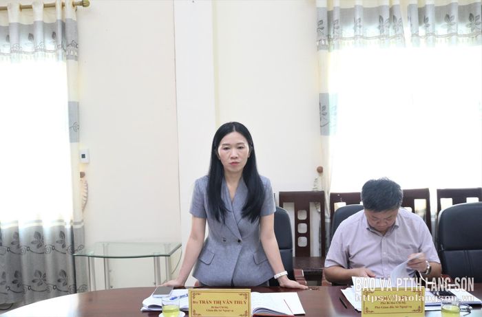Đồng chí Trần Thị Vân Thùy, Giám đốc Sở Ngoại vụ phát biểu tại buổi giám sát