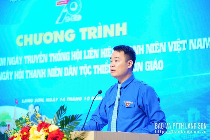 Lãnh đạo Tỉnh đoàn phát biểu tại chương trình